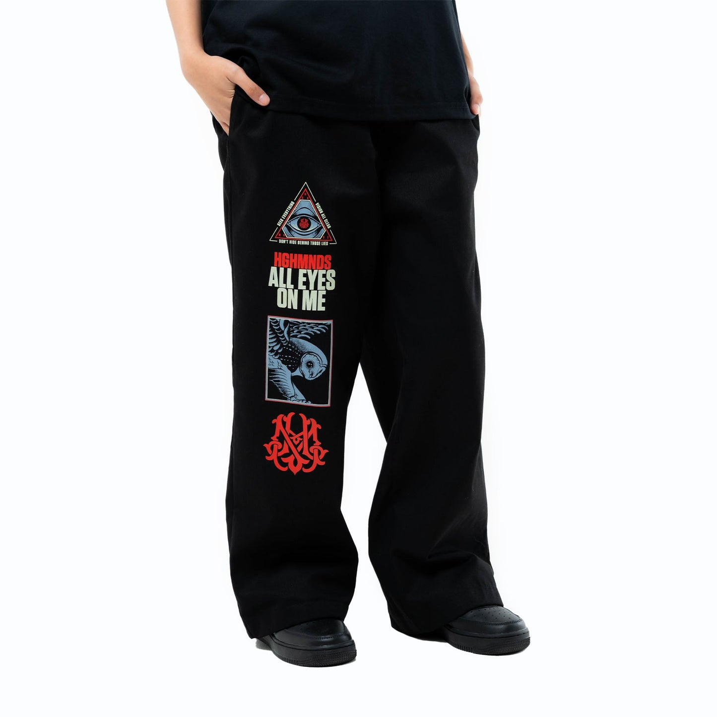 Pantalon All Eyes en Coton Sergé – Design Imprimé Unique